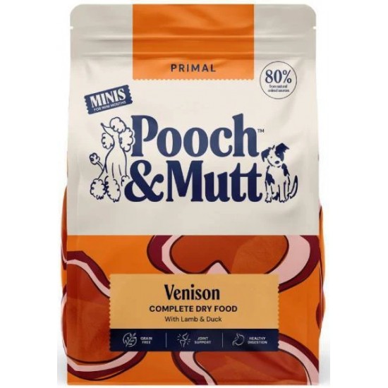 POOCH & MUTT DOG PRIMAL VENISON MINIS 2kg