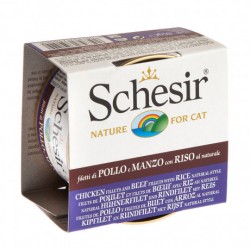 SCHESIR CAT NATURAL ΚΟΤΟΠΟΥΛΟ & ΜΟΣΧΑΡΙ ΜΕ ΡΥΖΙ 85gr