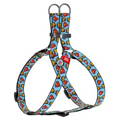 WD - Nylon dog harness  with QR passport "SUPERMAN" METAL FASTEX 20MM X 50-80CM (0720-2005)