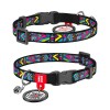WD - Nylon cat collar INDIE PLASTIC FASTEX, ELASTIC INSERT & BELL 10MM X 20-30CM - 5270