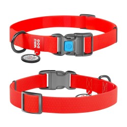 WD - Waterproof dog collar with QR passport  red (27393)