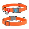 WD - Waterproof dog collar with QR passport  orange (27394)