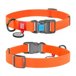 WD - Waterproof dog collar with QR passport  orange (27394)