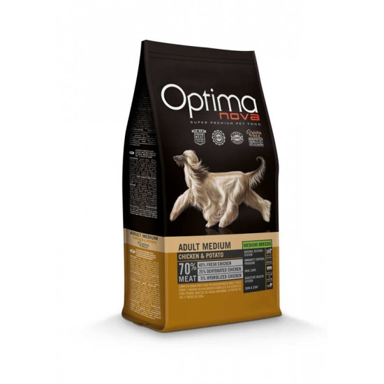 Optima nova Adult Medium (κοτόπουλο & πατάτα) 2kg